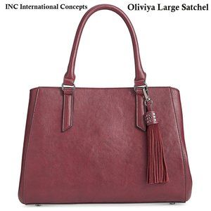 INC Oliviya Large Satchel Maidera (Deep Red)